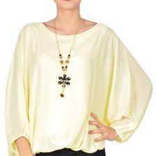 Bluza de ocazie galbena din voal 8702G