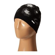 Accesorii Femei Michael Kors Animal Print Jacquard Beanie BlackDerbyPearl Heather Grey