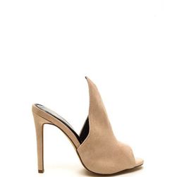 Incaltaminte Femei CheapChic To The Point Faux Suede Mule Heels Nude