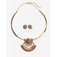 Bijuterii Femei CheapChic Geo Pendant Boho Accent Necklace TaupeKhaki