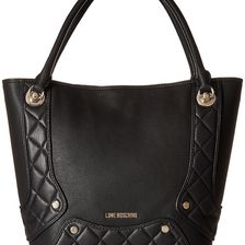 LOVE Moschino Pebble Quilted Satchel Black