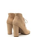 Incaltaminte Femei CheapChic Sassy Strut Lace-up Faux Suede Booties Natural