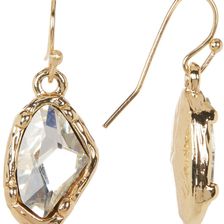 14th & Union Irregular Organic Crystal Stone Drop Earrings CLEAR-GOLD