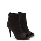 Incaltaminte Femei CheapChic Sleek Finish Heeled Peep-toe Booties Black