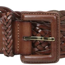 Cole Haan 40mm Braided Veg Leather Belt with Covered Harness Buckle Woodbury