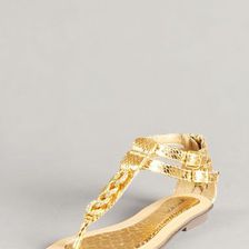 Incaltaminte Femei Michael Antonio Deux Flat Sandal Gold