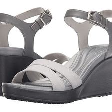 Incaltaminte Femei Crocs Leigh II Ankle Strap Wedge SmokeCharcoal