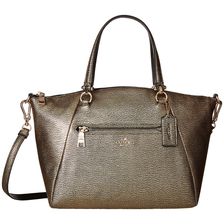 COACH Metallic Pebbled Prairie Satchel LI/Gold