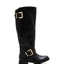 Incaltaminte Femei CheapChic Studly Double Buckle Boots Black