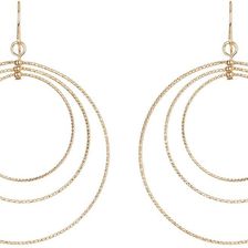 Natasha Accessories Triple Gold Hoop Earrings GOLD
