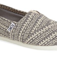 TOMS Classic Print Wool Slip-On Shoe GREY