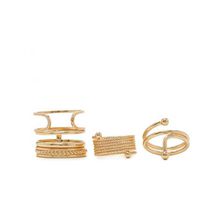 Bijuterii Femei Forever21 Cutout Twisted Midi Ring Set Gold