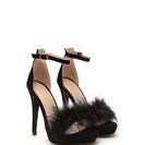 Incaltaminte Femei CheapChic Feathered Future Velvety Platform Heels Black