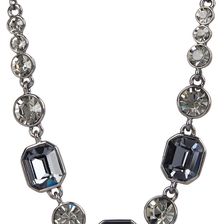 Givenchy Square Stone Crystal Necklace HEMATITE