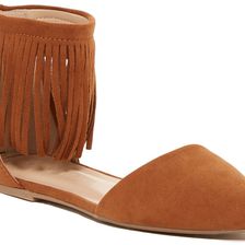 Legend Footwear Pippa Fringe Cuff Flat COGNAC