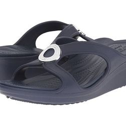 Incaltaminte Femei Crocs Sanrah Beveled Circle Wedge Sandal NavyNavy