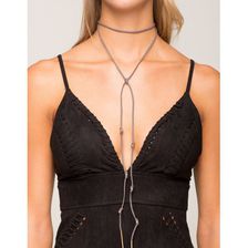 Bijuterii Femei CheapChic Metal Bead Knot Wrap Necklace Gray