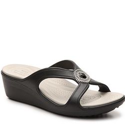 Incaltaminte Femei Crocs Sanrah Beaded Wedge Sandal Black