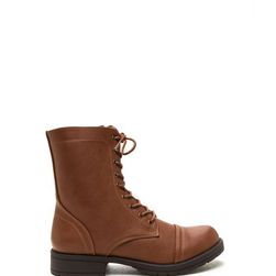 Incaltaminte Femei CheapChic Fashion Operation Combat Boots Cognac
