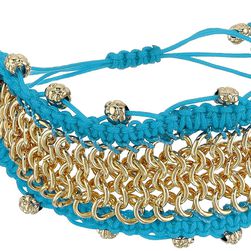 Sam Edelman Chainmail Macrame Bracelet Turquoise