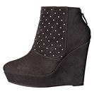 Incaltaminte Femei The Kooples Ankle Boots in Velvet Effect Leather and Studs Black