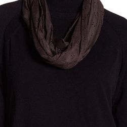 Accesorii Femei David Young Faux Suede Perforated Daisy Infinity Scarf BLACK