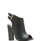 Incaltaminte Femei CheapChic Double Take Chunky Peep-toe Booties Black