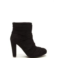 Incaltaminte Femei CheapChic Cross Walk Chunky Faux Suede Booties Black