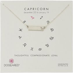 Dogeared Capricorn Zodiac Bar Necklace Sterling Silver