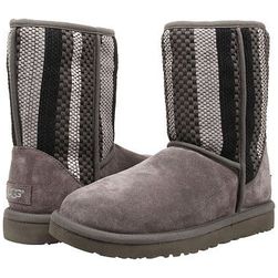 Incaltaminte Femei UGG Classic Short Woven Suede Charcoal Suede