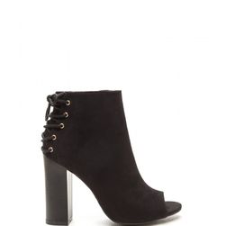 Incaltaminte Femei CheapChic Back Talk Laced-up Chunky Booties Black