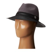 Vince Camuto Faux Leather Brimmed Panama Pebble Grey