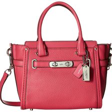 COACH Pebbled Leather Coach Swagger 21 LI/Dahlia