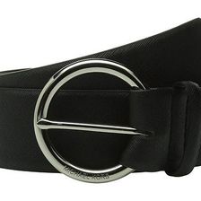 Accesorii Femei Michael Kors 50mm Contour Saffiano Belt on MK Logo Ring Buckle Black