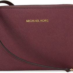 Michael Kors Jet Set Large Saffiano Leather Crossbody - Plum N/A