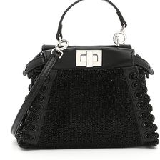 Fendi Micro Peekaboo Bag NERO+PALLADIO