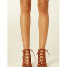 Incaltaminte Femei Forever21 Lace-Up Faux Suede Cutout Heels Rust