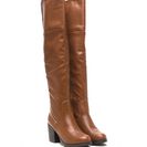 Incaltaminte Femei CheapChic Notch Above Chunky Faux Leather Boots Chestnut