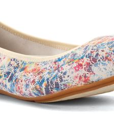 Hush Puppies Chaste Ballet White Novelty Leather