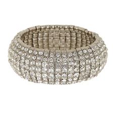 Bijuterii Femei Natasha Accessories Wide Crystal Bracelet SILVER