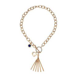 Bijuterii Femei GUESS Chain Toggle Front Neck with Tassel and Charm Necklace GoldCobalt Blue