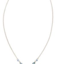 Givenchy Crystal Accented Teardrop Pendant Necklace RHODIUM