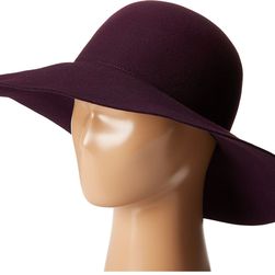 Karen Kane Raw Edge Wide Brim Floppy Plum