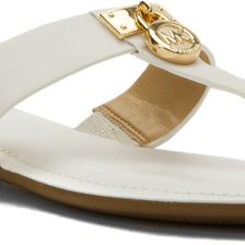 Michael Kors Hamilton Flat Sandal Optic White Vachetta