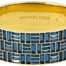 Michael Kors Gold-tone Bangle Bracelet with Crystal Baguettes MKJ3920710 N/A