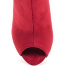Incaltaminte Femei CheapChic Peep Show Faux Suede Stiletto Booties Red