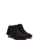 Incaltaminte Femei CheapChic Fringe Fandom Faux Suede Booties Black