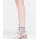 Incaltaminte Femei CheapChic Trading Laces Cut-out Block Heels Grey