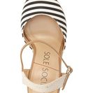 Incaltaminte Femei Sole Society Lucy Wedge Sandal BLACK- WHITE STRIPE LEATHER