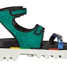Incaltaminte Femei DSQUARED2 Flat Sandal Verde Nero Camoscio Nappa Vacchetta